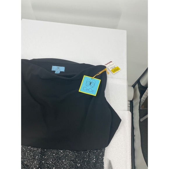 CeCe Sequin Party‎ Dress Black Sleeveless Cocktail skirt - Picture 14 of 14